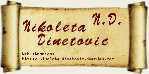 Nikoleta Dinetović vizit kartica